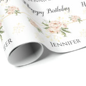  roze pony Happy Birthday-verlooppapier Cadeaupapier (Rol Hoek)