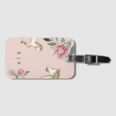 Roze Pony Monogram Girl Bagagelabel (Voorkant (horizontaal))