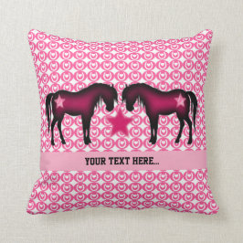 Roze Pony op maat Kussen