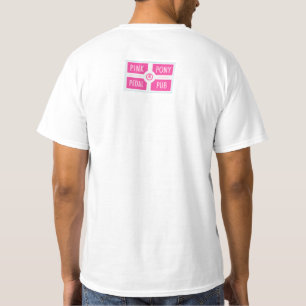 Roze Pony Pedal Pub Logo op voorzijde T-shirt