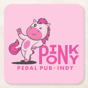 Roze Pony Pedal Pub - Roze Onderzetter