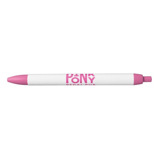 Roze Pony Pedal Pub Zwarte Inkt Pen (Voorkant)
