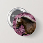 Roze Pony Ronde Button 5,7 Cm (Voorkant /achterkant)