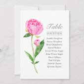 Roze pony Single Wedding Table Seating Chart | Kaart (Voorkant)