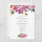  roze pony Waterverf bruiloft Kaart (Voorkant)