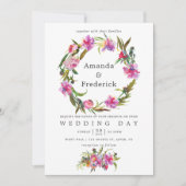  roze pony Waterverf bruiloft uitnodiging (Voorkant)