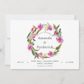  roze pony Waterverf bruiloft uitnodiging (Voorkant)