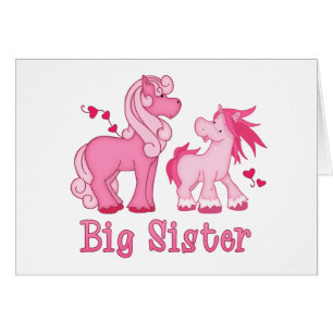 Roze Ponys Big Sister Blank Kaart