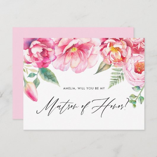 Roze pony's worden mijn matroos. uitnodiging briefkaart (Voorkant / Achterkant)