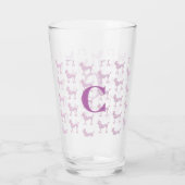 Roze poodle Lace Retro Girly Name Glas (Achterkant)