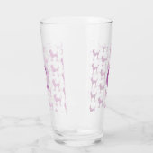 Roze poodle Lace Retro Girly Name Glas (Links)