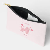 Roze Poodle Pouch | Aangepaste Hond Moeder Accesso Etui (Open)