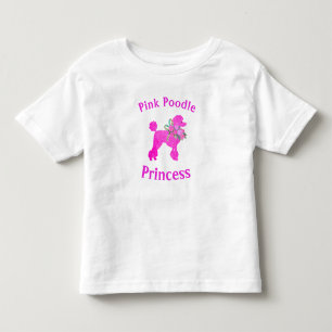 Roze Poodle Prinses Verjaardagsmeisje T-Shirt