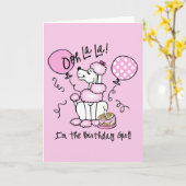 Roze pooldag kaart (Gele Bloem)