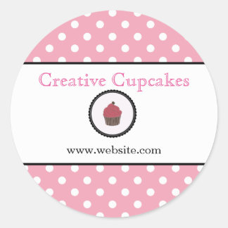 Roze pooldots Cupcakes Product Kute Bakery Label
