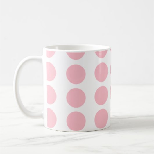 Roze pooldots design koffiemok (Links)