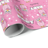 Roze poolklooster Baby shower Thema Cadeaupapier (Rol Hoek)
