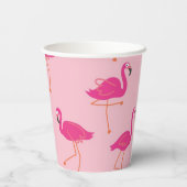 Roze Poolparty Malibu Flamingo Retro Papieren Bekers (Achterkant)