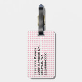 roze poolpunten en Flamingo Custom Bagagelabel (Achterkant verticaal)
