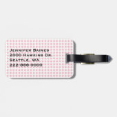 roze poolpunten en Flamingo Custom Bagagelabel (Achterkant horizontaal)