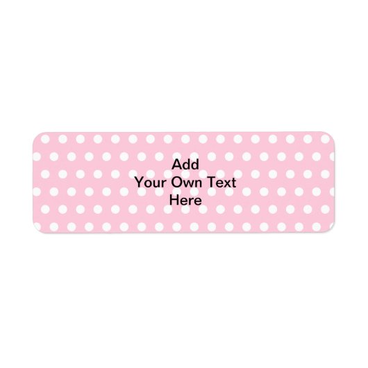 Roze poolpunten, met aangepaste zwarte tekst. etiket (Voorkant)