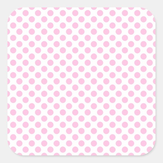 Roze poolpunten met  achtergrond vierkante sticker (Voorkant)