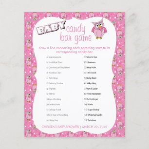Roze poolwieg Baby shower Theme Snoep Bar Flyer