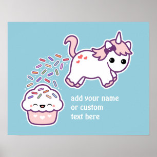 Roze Pooping Unicorn Poster