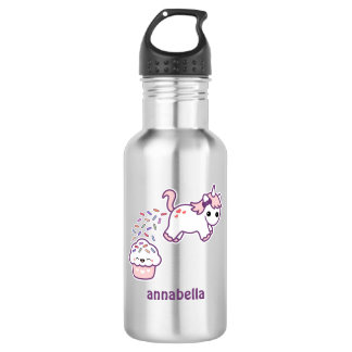 Roze Pooping Unicorn Waterfles