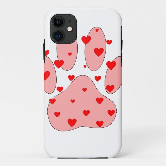 Roze poot afdrukken met hart Case-Mate iPhone case (Achterkant)