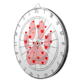 Roze poot afdrukken met hart dartbord (Voorkant Rechts)