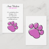 Roze poot, Dog Groomer, Dog Walker, Pet Shop Visitekaartje (Voorkant / Achterkant)
