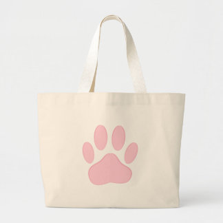 Roze pootafdruk grote tote bag