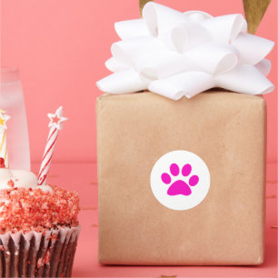 Roze Pootafdrukken Cute Meisjesachtige Kleurrijke Ronde Sticker