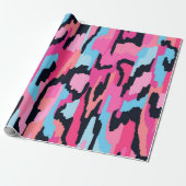 Roze Pop Abstract Cadeaupapier (Uitgerold)