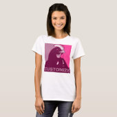 ! Roze Pop Art Geïnspireerd Kip Tshirt (Voorkant volledig)