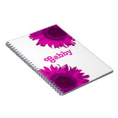 Roze Pop Art Sunflower Notitieboek (Rechterzijde)
