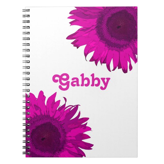 Roze Pop Art Sunflower Notitieboek (Voorkant)