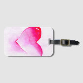 Roze pop art valentijn bagagelabel (Voorkant (horizontaal))