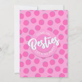 Roze Pop Feest, Meisje Verjaardag Kaart (Achterkant)