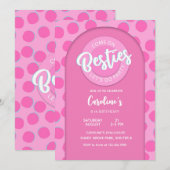 Roze Pop Feest, Meisje Verjaardag Kaart (Voorkant / Achterkant)