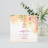 Roze Pop Freesia perzik bruiloft Programma (Staand voorkant)