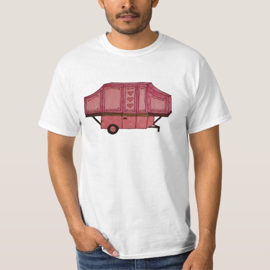 roze pop omhoog camper design t-shirt (Voorkant)