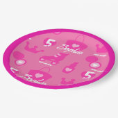 Roze Pop Verjaardagsfeestje, Aangepaste leeftijd,  Papieren Bordje (Gekanteld)