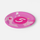 Roze Pop Verjaardagsfeestje, Aangepaste leeftijd,  Papieren Bordje (Gekanteld)