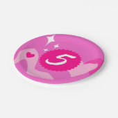 Roze Pop Verjaardagsfeestje, Aangepaste leeftijd,  Papieren Bordje (Gekanteld)