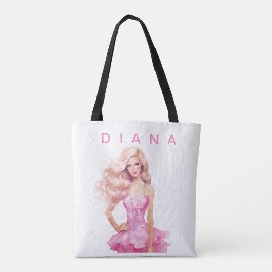 Roze pop voor de canvas tas van het meisje (Achterkant)