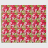 Roze pop waterverf bloem cadeaupapier (Vlak)