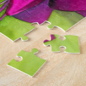 Roze pop waterverf bloem legpuzzel (Zijkant)