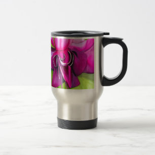 Roze pop waterverf bloem reisbeker